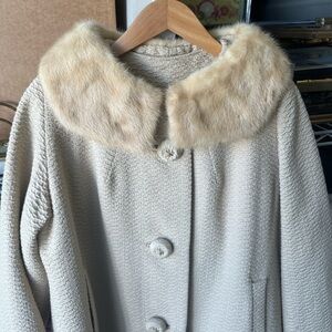 Regencycore Swing Coat with Mink Collar S